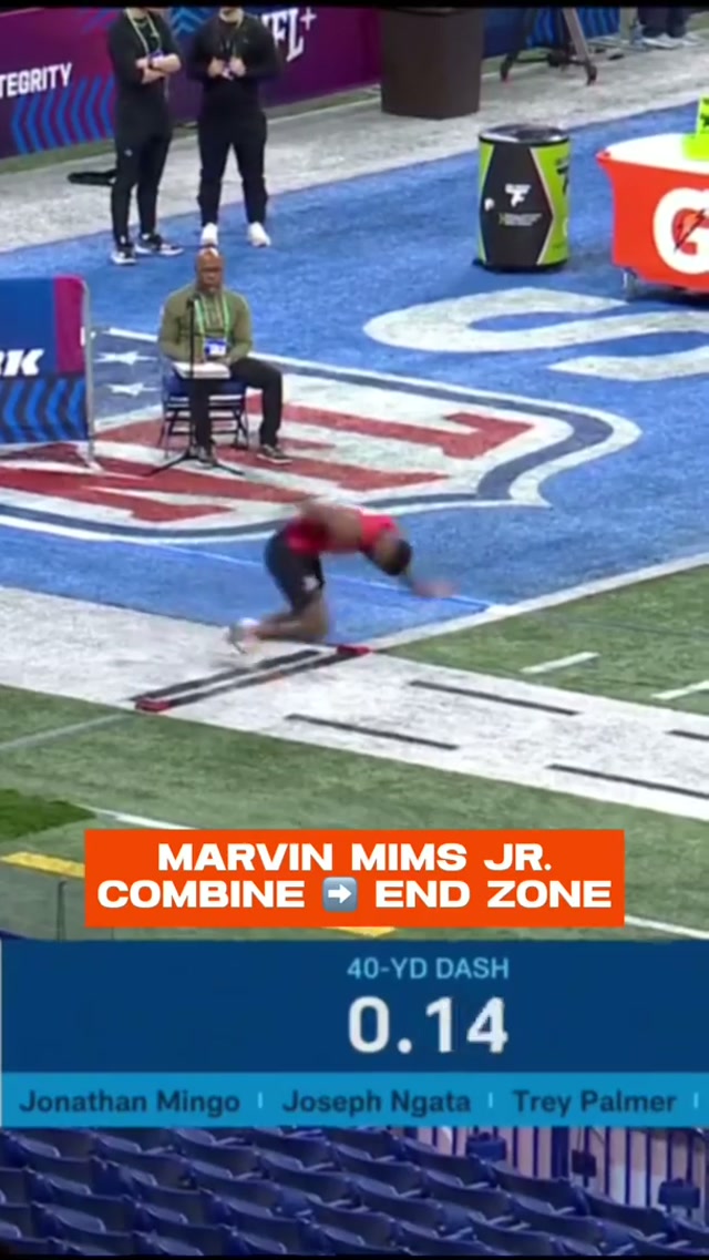 #MarvinMims from the Combine to the end zone 😮‍💨 #broncos #nfl #40yarddash 

📺: #NFLCombine 2/26 - 2/28 on NFL Network 