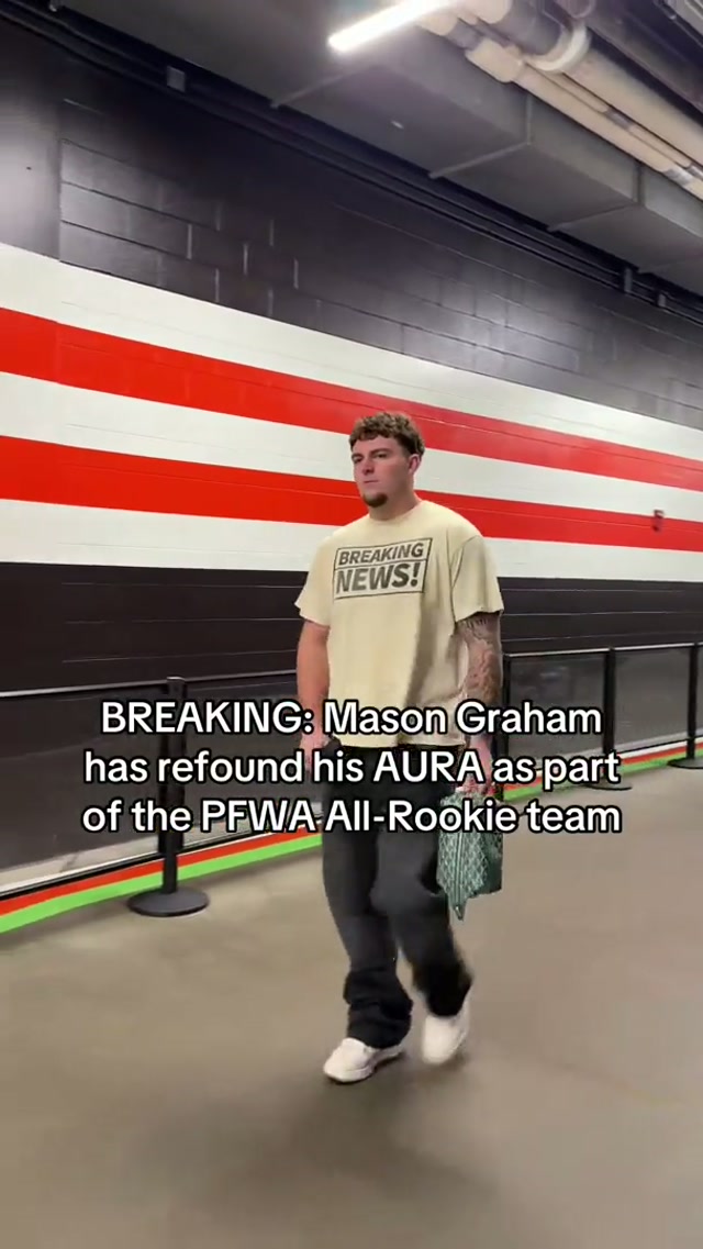 tbh the aura never left #allrookie #rookie #nflawards #masongraham 