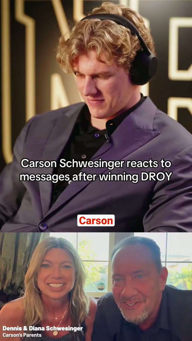 a sweet moment for Schwes 🧡 #carsonschwesinger #droy #nflawards #browns 