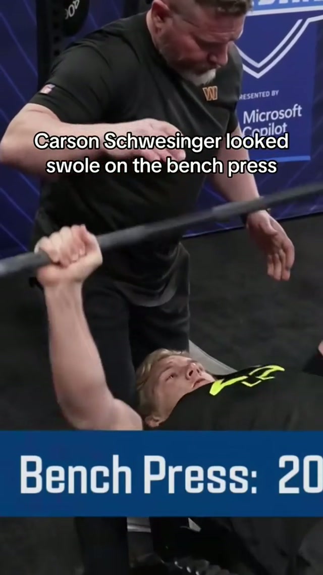 ripped that bar for real #carsonschwesinger #combine #nflcombine #nfldraft 