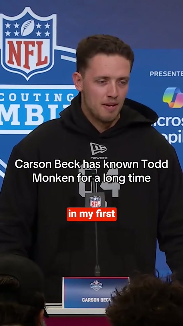lot of respect between the two #carsonbeck #toddmonken #nflcombine 