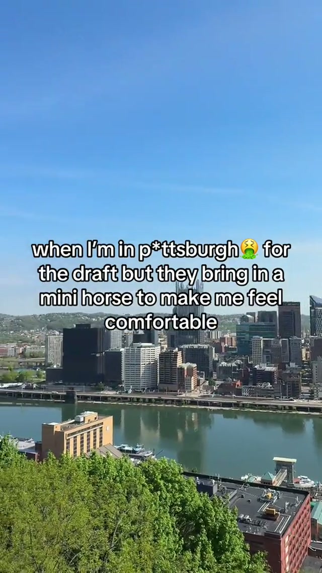 thank u mini horse i may survive this #cleveland #pittsburgh #nfldraft #browns 