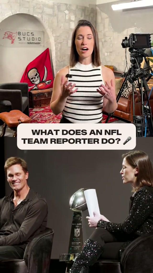 Ever wonder what it’s like to interview Tom Brady, Baker Mayfield & other NFL legends? 🎬😁

#tombrady #bakermayfield #behindthescenes #bts #reporter