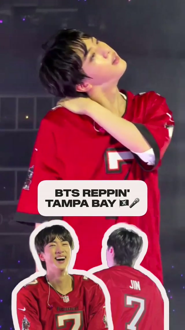 Jin is our bias 🤝

🎥: jennxgoeson on Instagram #bts #buccaneers #kpop #방탄소년단 #BTS_ARIRANG 