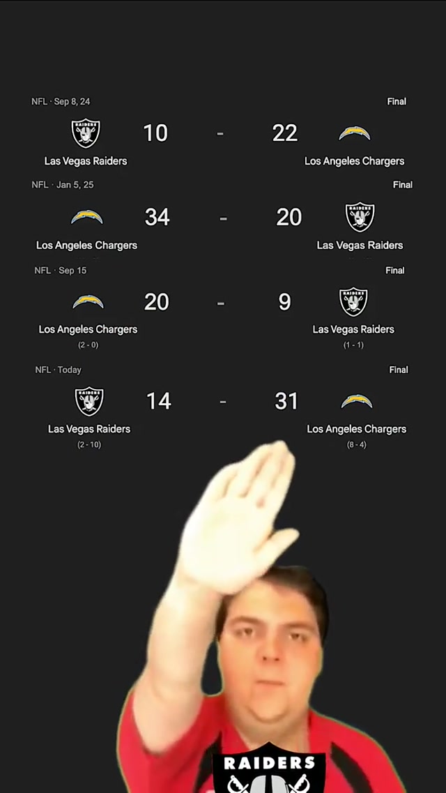 SWEEEEEEPP 🧹🧹 #chargers #raiders #nfl #meme #funny 