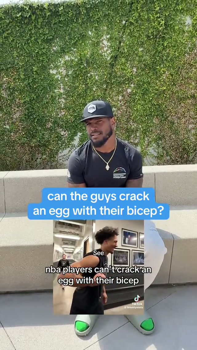 what, like it’s hard ?? @Brooklyn Nets #eggchallenge #strengthchallenge #eggcrack #athletes #funny 