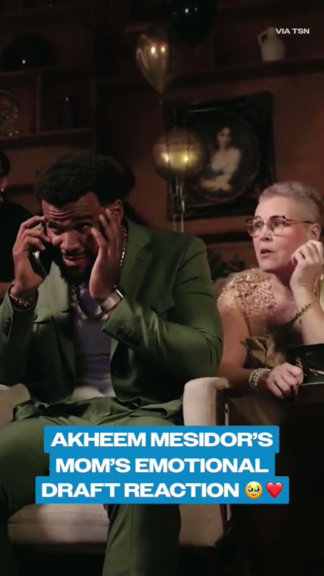 protect akheem’s mom at all costs 🥹 #akheemmesidor #nfldraft #miamifootball #chargers #family 