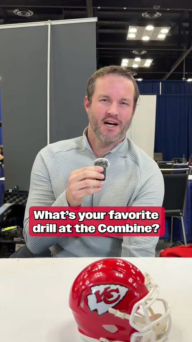 We asked our Player Personnel department the hard-hitting questions at the #nflcombine 🎤 #chiefs #scouts #minimic