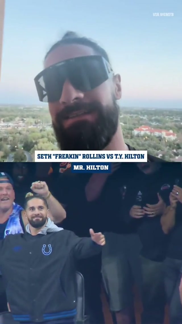 collab???? @WWE #wwe #sethrollins #tyhilton #indianapoliscolts 