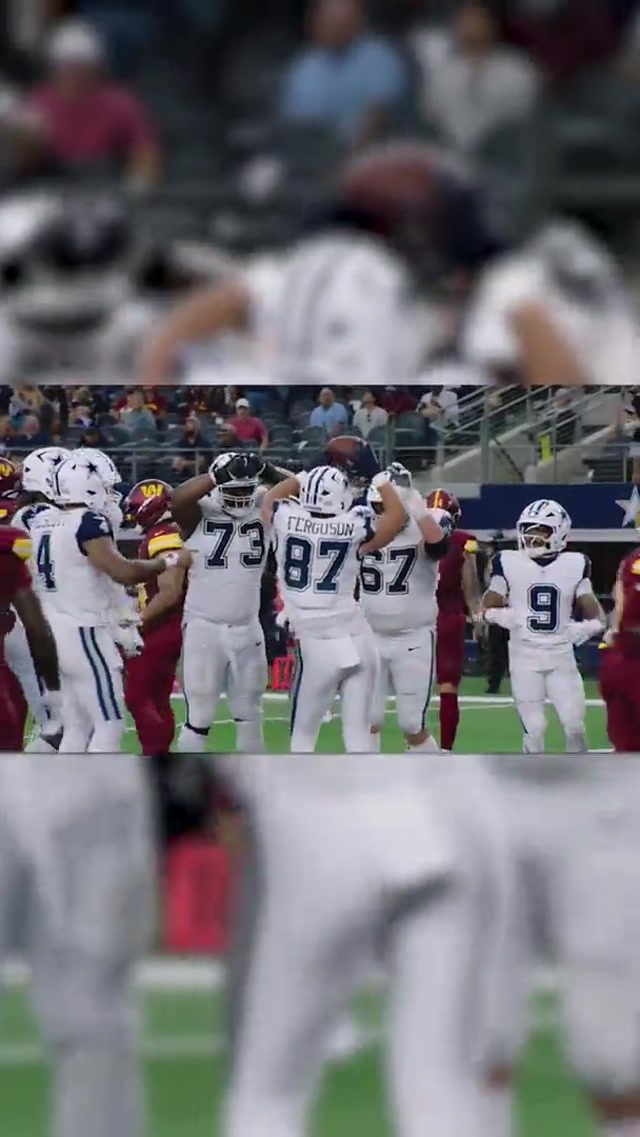 Ferg had the whole team dancing๐บ #DallasCowboys #JakeFerguson #celebration #micdup #dance