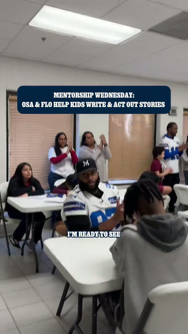 Absolute cinema 🎬

This month’s Mentorship Wednesday at the Gene and Jerry Jones Family North Texas Youth Education Town located at the Salvation Army Arlington was all about storytelling. 

Students learned to write and reenact stories with the help of Osa Odighizuwa and Ryan Flournoy.

#DallasCowboys #storytime #acting #wholesome #NFL