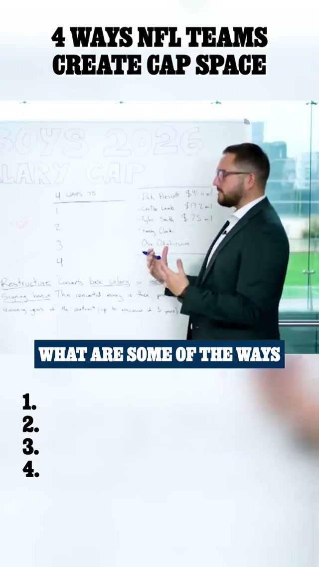 4 ways to create cap space 💰 #DallasCowboys #NFL #football #money #contracts 