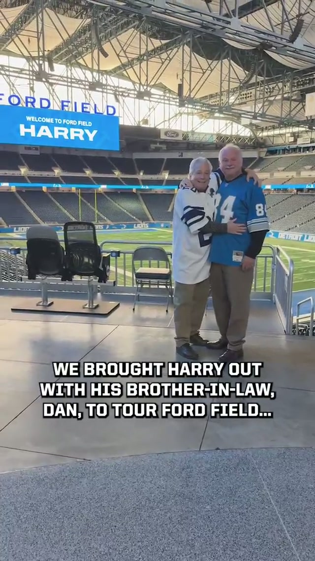 A special surprise tour for Harry at Ford Field 💙 #DetroitLions #nfl #Surprise 
