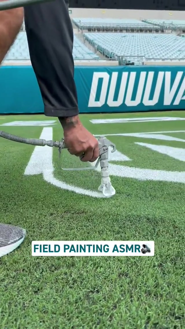 Headphones encouraged for this one 🎧 #asmr #nfl #fieldpainting #jaguars 