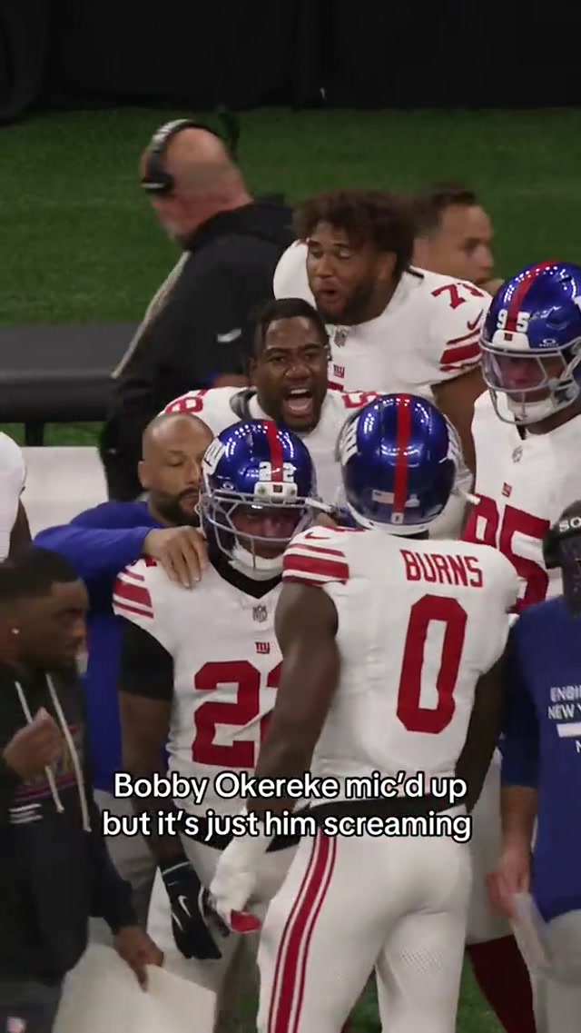 Bro is just vibing #giants #bobbyokereke #nfl #micdup #football 