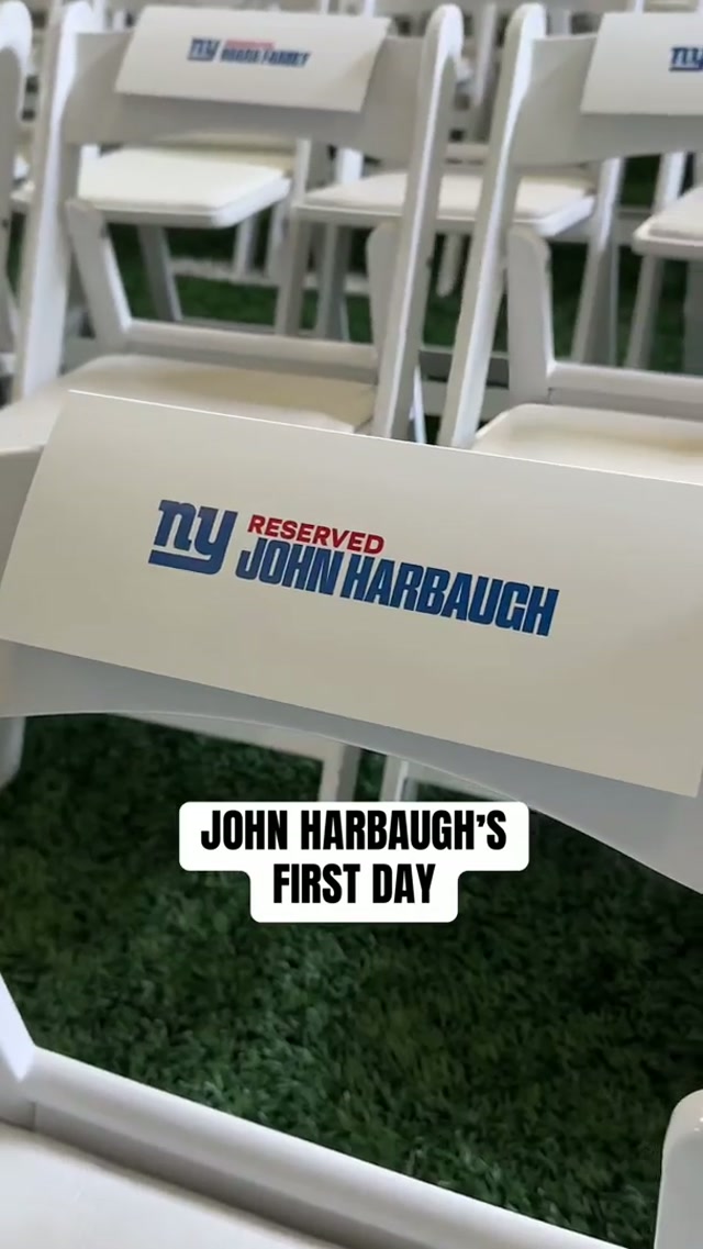 First day on the job ✔️ #giants #nfl #giants #football #johnharbaugh 
