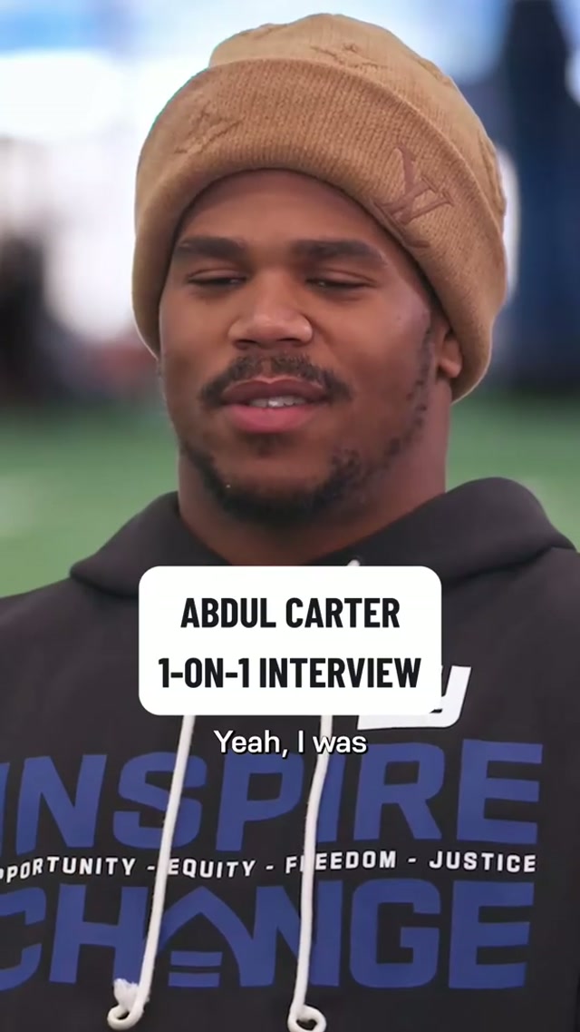 Abdul Carter: "There's four championship banners in here, I want to add a fifth" #giants #nygiants #nfl #abdulcarter
