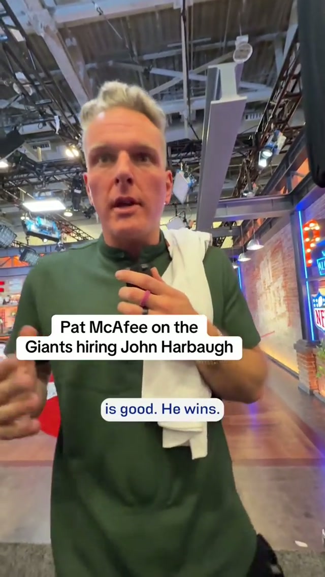 What does Pat McAfee have to say about Harbs 👀 #giants #nfl #johnharbaugh #football #patmcafee 