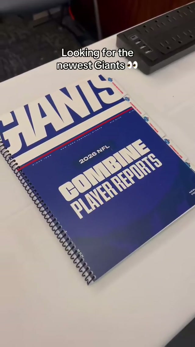 Ready at the Combine 👀 #nyg #giants #nfl #nflcombine 