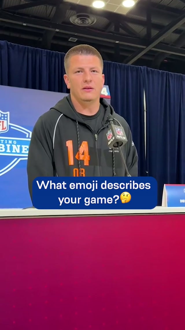 Asking prospects to use an emoji to describe their game? 🔥 #giants #nflcombine #newyorkgiants #nfl #football