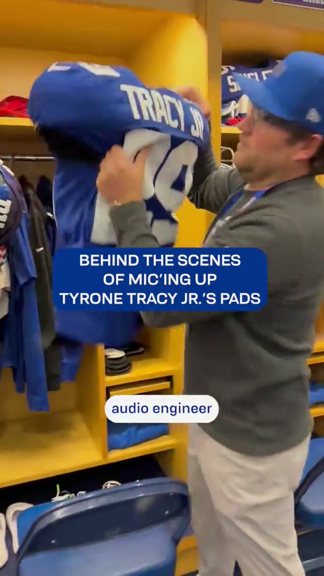 How we mic up pads on Gameday 🎙️ #giants #howto #micingup #micdup #football #nfl