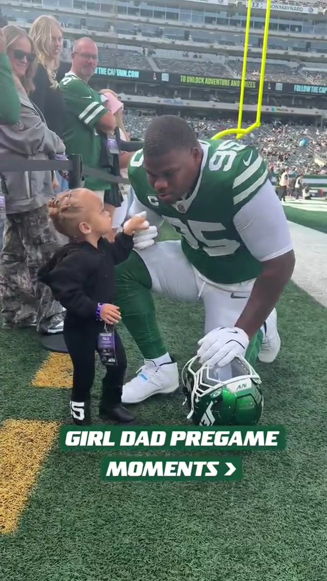Can’t not smile watching this #nyjets #quinnenwilliams #girldad #nfl