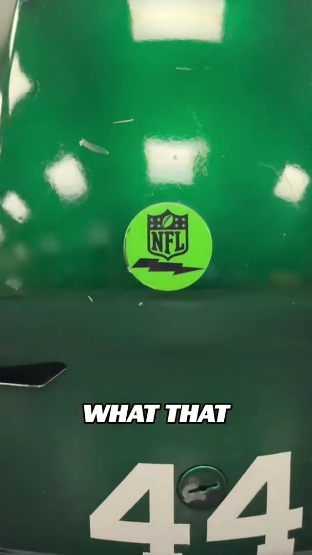 the meaning behind the green dot on NFL helmets #nyjets #equipment #helmet
