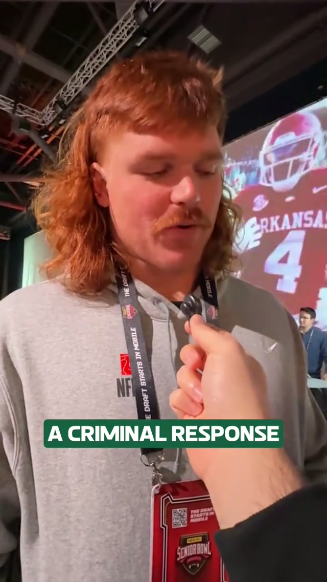 Long Island pizza mentioned…asking senior bowl prospects the important questions 👀 #nyjets #seniorbowl #nfl #pizz 