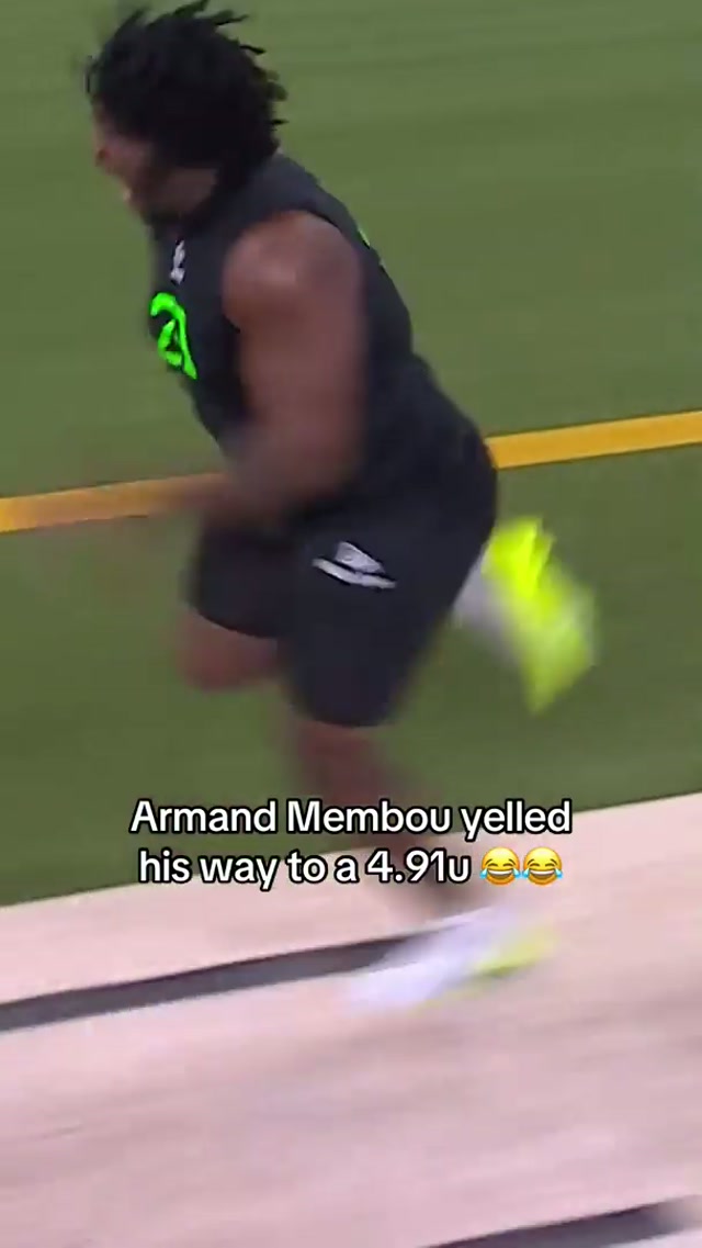 fastest 40-yard dash amongst o-lineman last year 👏🗣️ #newyorkjets #armandmembou #nflcombine #mizzoufootball #nfl 