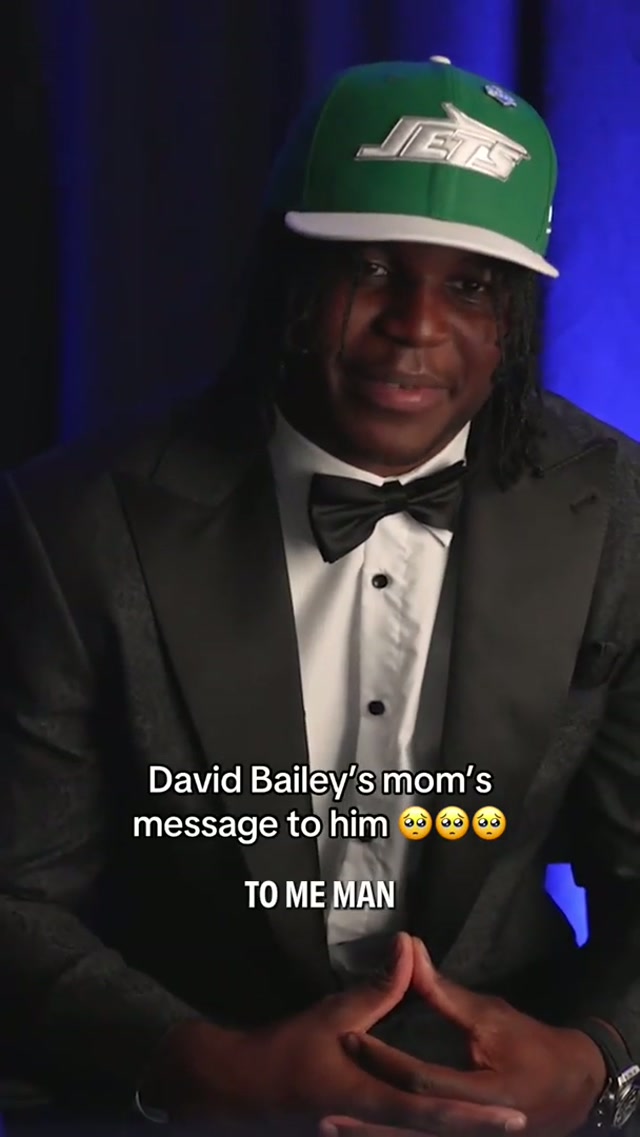David Bailey’s mom worked 2 jobs when he was a kid and now he’s headed to the NFL 🥺💚 #nyjets #davidbailey #nfldraft #mom #texastech 