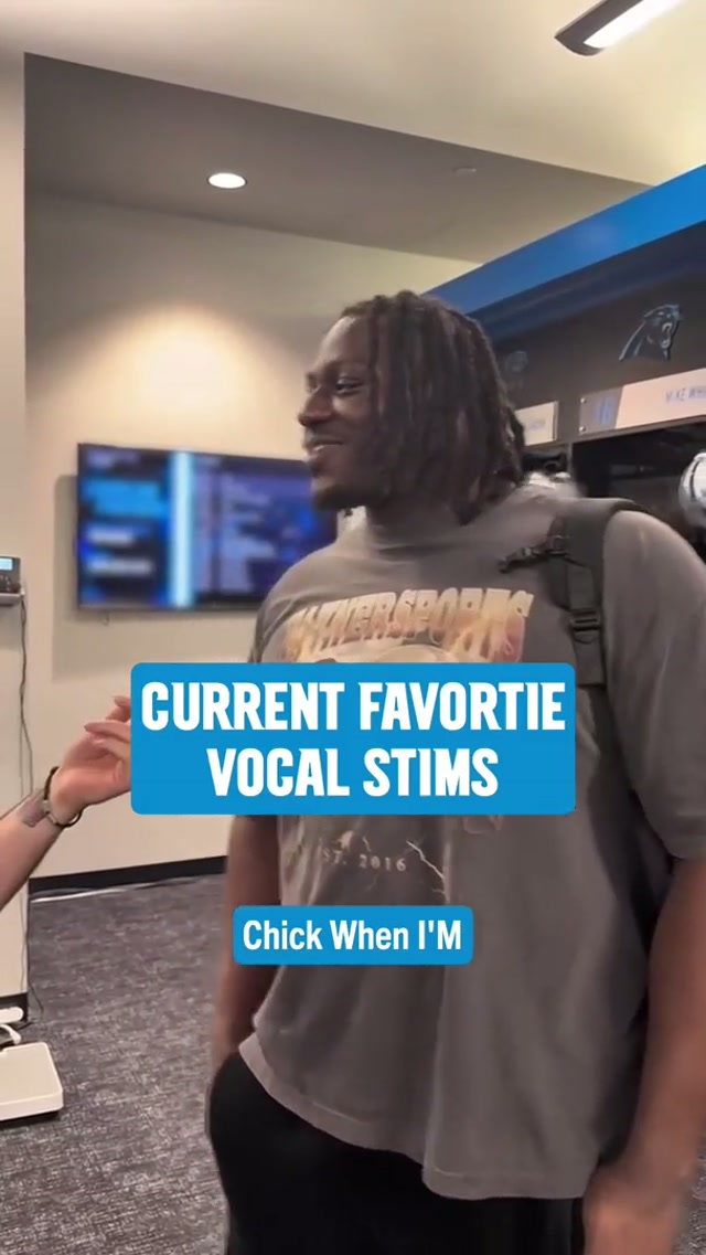 Vocal stims have taken over the locker room 🤣 #carolina #panthers #vocalstims #stimming 