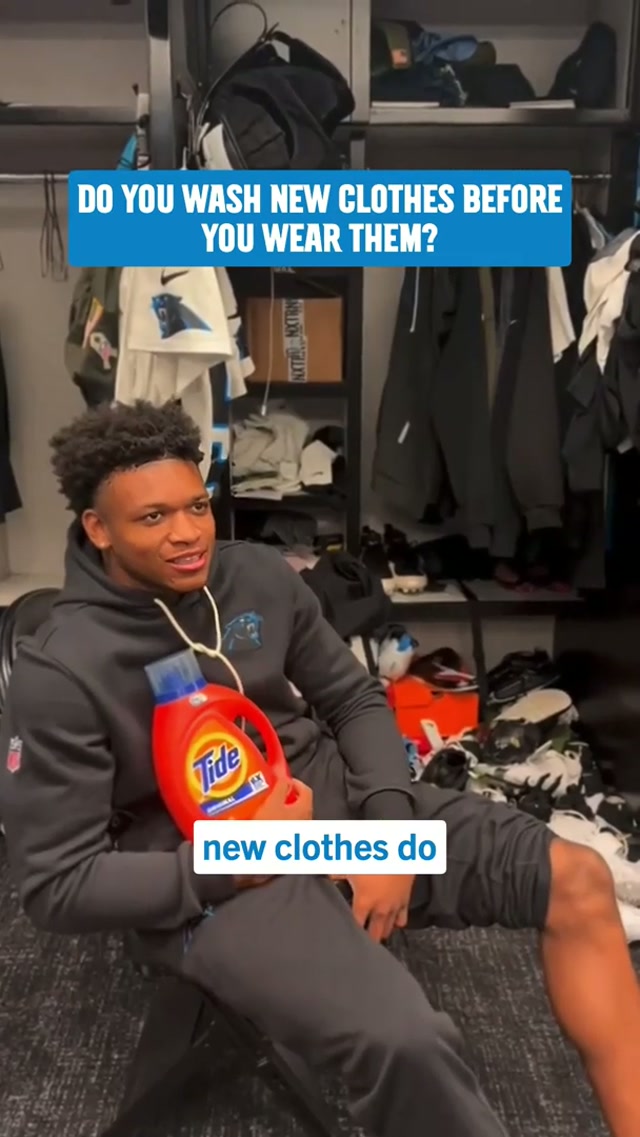 Chat do you wash your clothes when you buy them? #carolina #panthers #laundry 