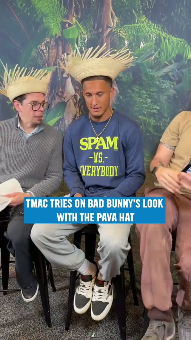 TMac channeling his inner Bad Bunny today at radio row #carolina #panthers #badbunny #TMac