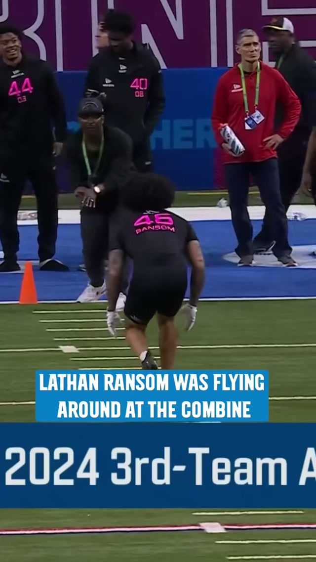 He was flying and so was his hair 💨 #carolina #panthers #combine #football 