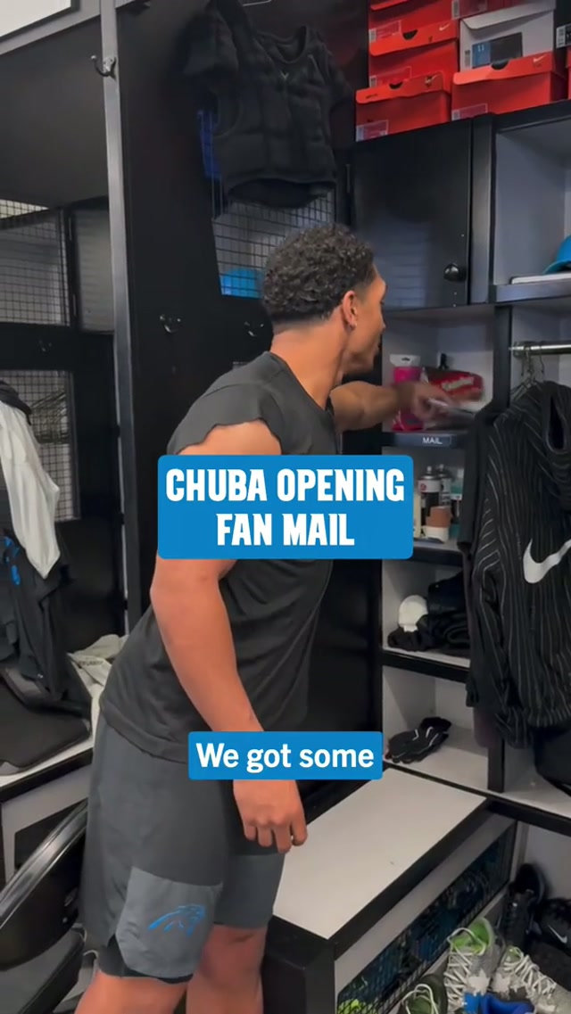 Chuba’s got mail 📫 #carolina #panthers #fanmail #letter 