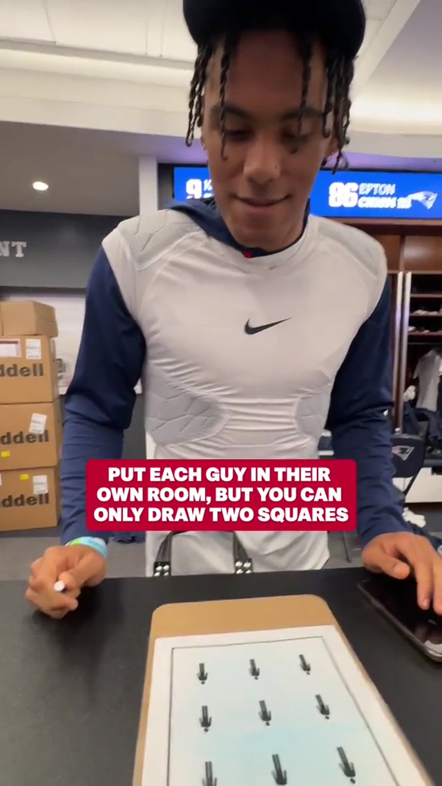 put each guy in their own room, using only two squares #nfl #patriots #challenge 