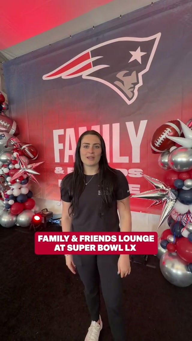 take a look inside the patriots family and friends lounge at Super Bowl LX 🤩 #nfl #patriots #superbowl #SBLX 