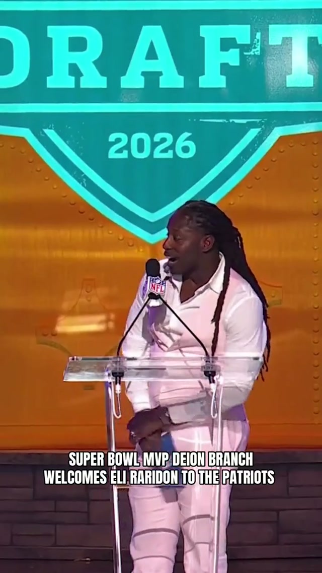 deion branch welcomes eli raridon to the patriots 👏 #nfl #patriots #eliraridon 📺 NFL Draft on NFLN/ESPN