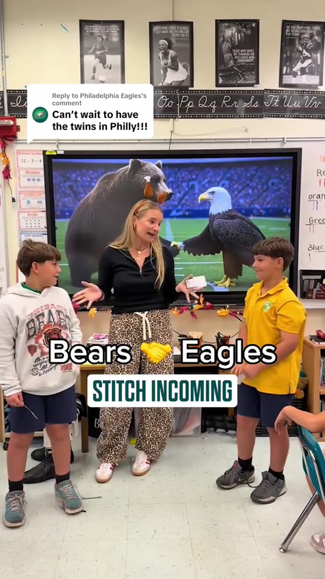 Replying to @Philadelphia Eagles giving Luca and Mateo their moment in person #eagles #nfl #nfelementary @Mary Crippen | NFeLementary™ 