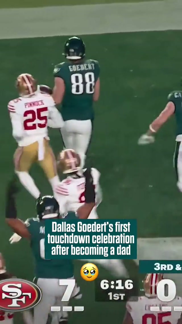 Maybe let’s not spike the actual baby tho 😂 #eagles #nfl #dallasgoedert 