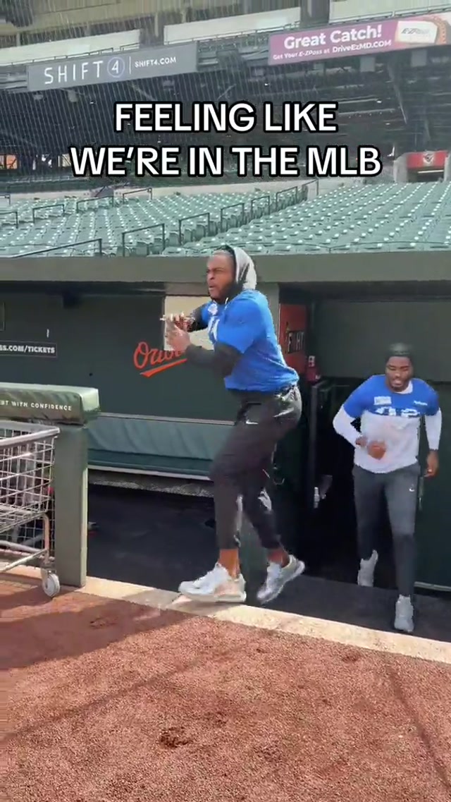 this is whatβs playing in our brains at practice all week βΎοΈ #larams #nfl #mlb #dugout @MLB