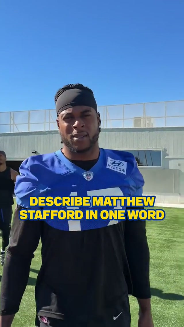 Describing Matthew Stafford in just one word 😎🐶💪