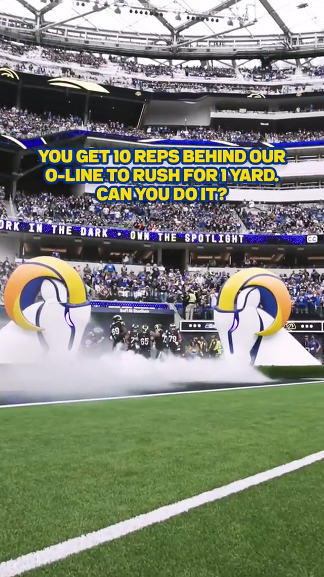 Gotta get your reps in 👀 #larams #nfl #challenge #oline #runningback 