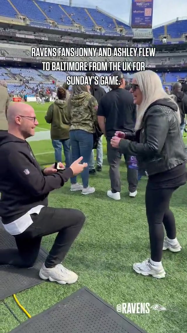 Pre-game marriage proposal in Baltimore! #nfl #proposal #ravens #engagement #wedding