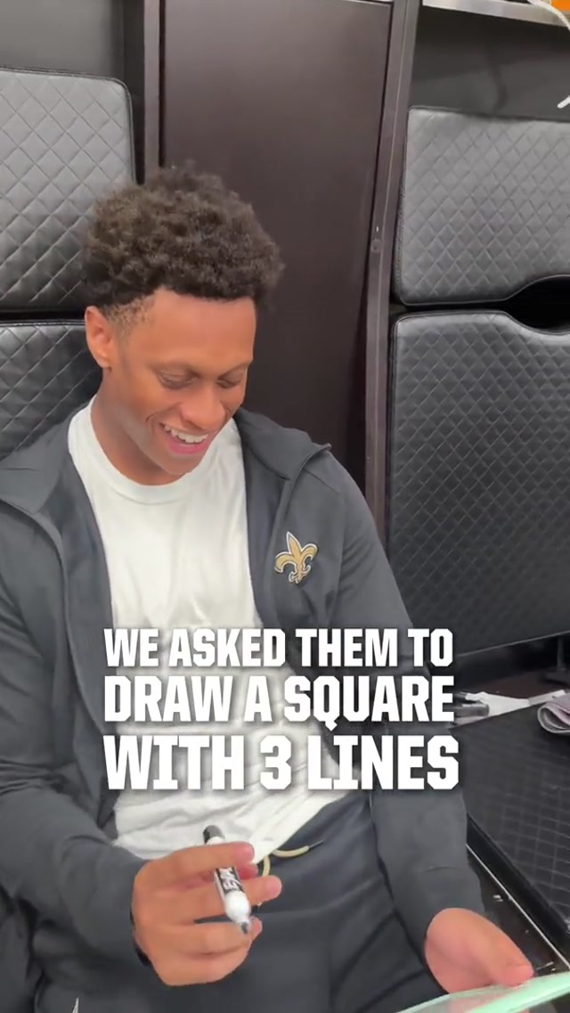 hint: itโs not a triangle ๐๐ #challenge #nfl #lockerroom #mindgames