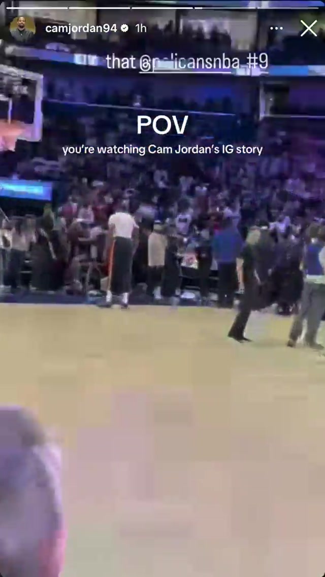 a Friday night in New Orleans ๐ #camjordan #nba #nfl #courtside #nice