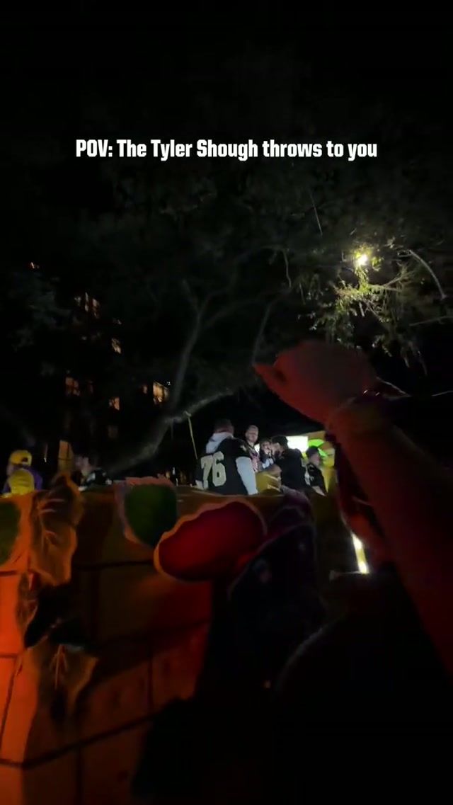 bag secured, literally 😂 #tylershough #mardigras #qb1 #bagsecured #crazy 