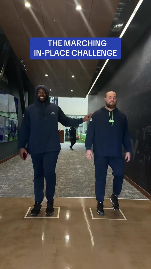 Who won? 🤣 #nfl #seahawks #challenge #marching 