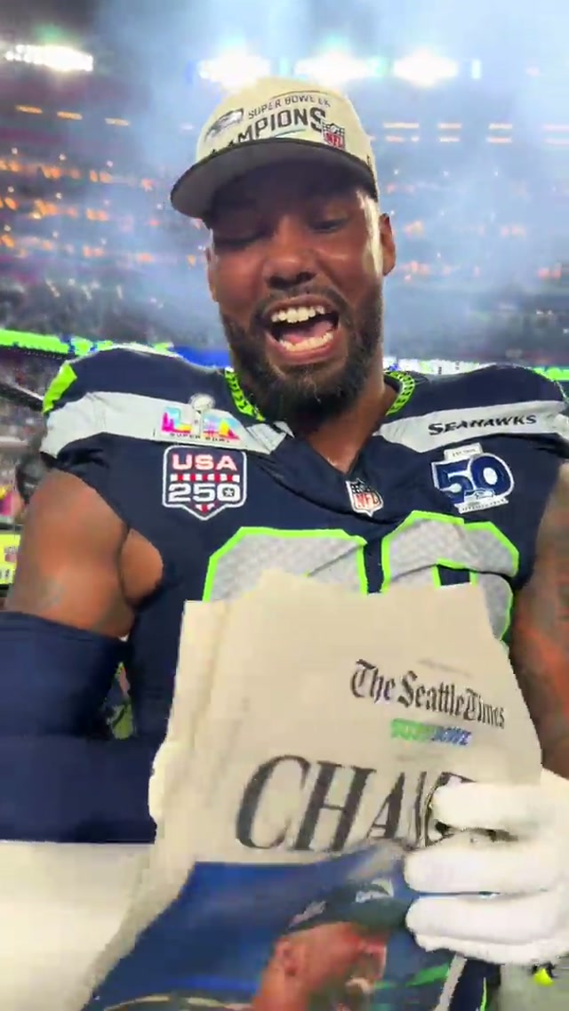 WE SUPER BOWL CHAMPS ‼️ #nfl #newspaper #superbowl #win #seahawks 