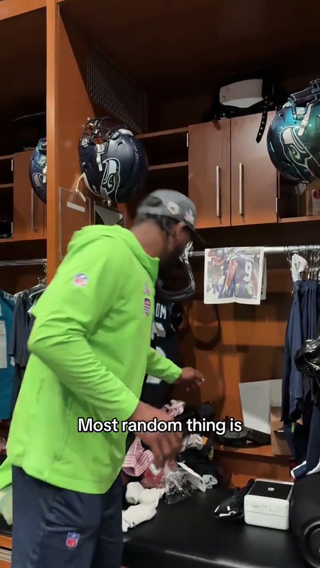 Random, but we love it. #nfl #random #locker #seahawks #superbowl 